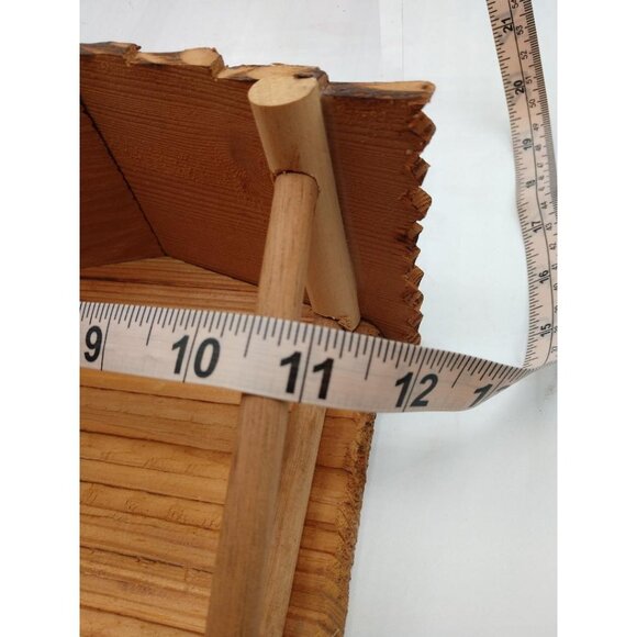 Vintage Enesco Wooden Manger Stable Nativity Scene Handmade 12" X 7" X 5" - Picture 5 of 6